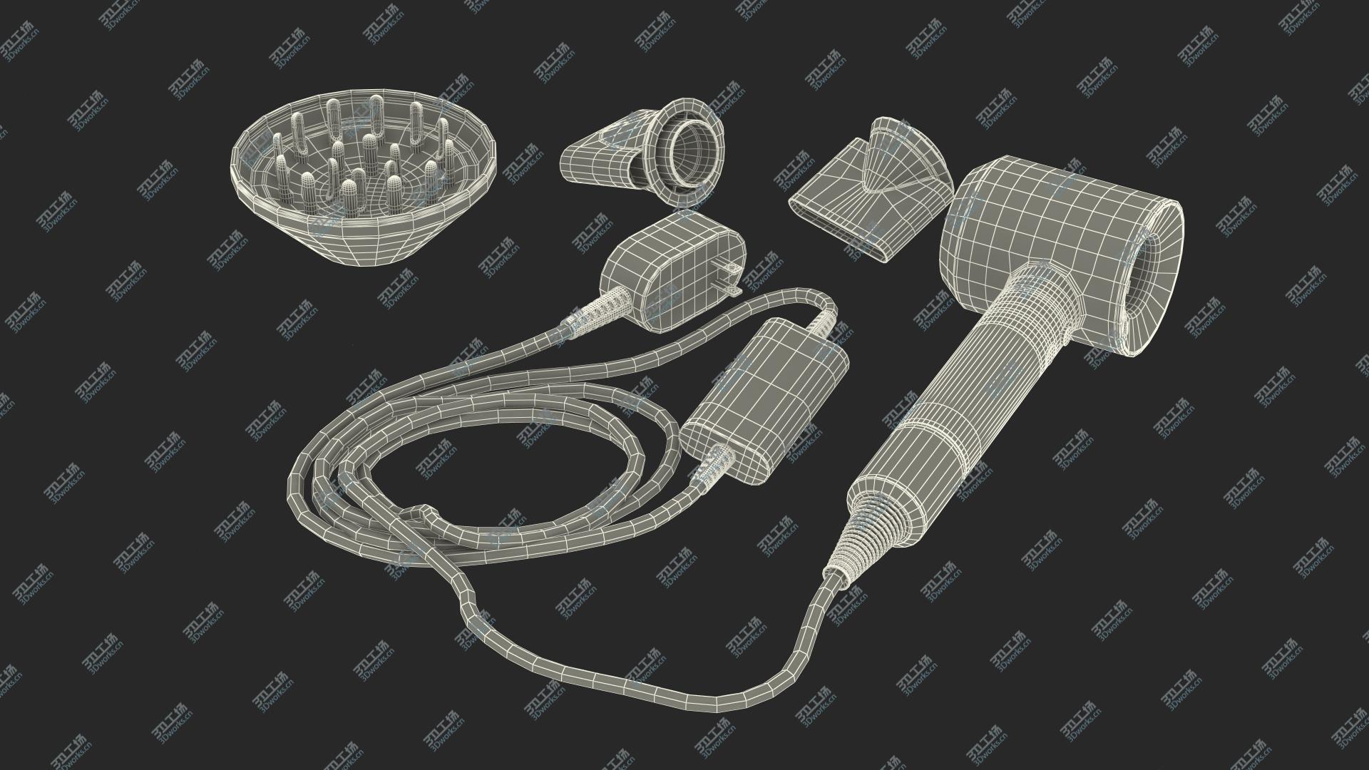images/goods_img/202105072/Dyson Supersonic Hair Dryer with Attachments Set 3D model/3.jpg